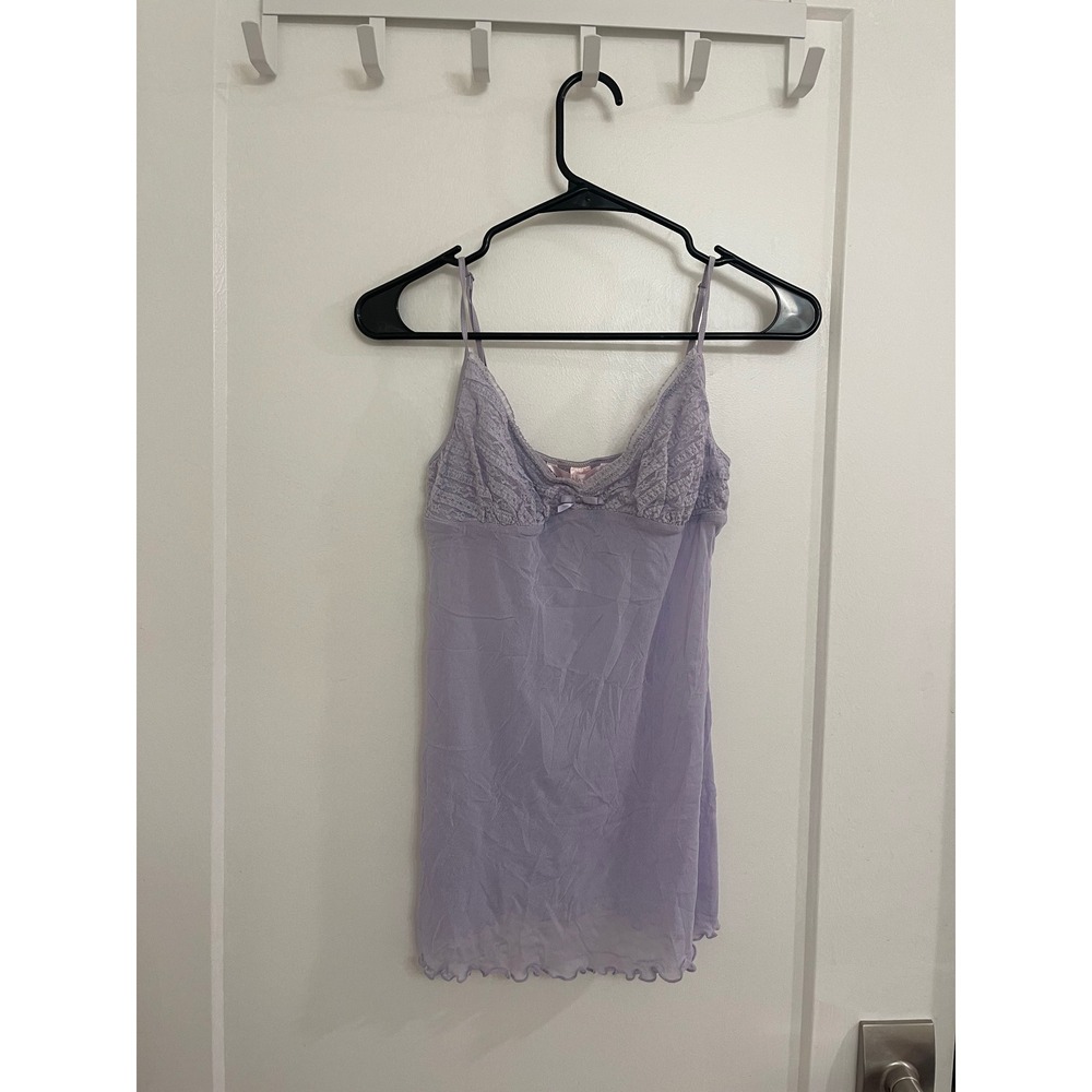 Vintage Y2K Purple Victorias Secret Gauzy Lingerie Slip Dress Coquette